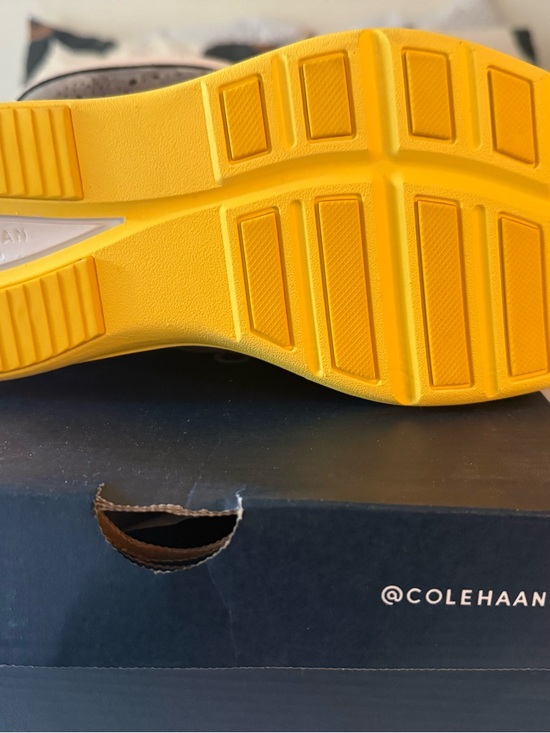 Cole Haan Gray Suede Brogue Oxfords with Yellow-Trim Sole main image 3